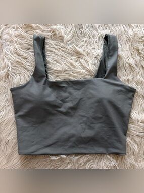 Abercrombie YPB SculptLUX Sage Gray Square Neck Crop Top Tank Women’s Size XL